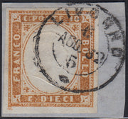 Lot 215 - Duchy of Parma, first issue c. 40 light blue used (5)