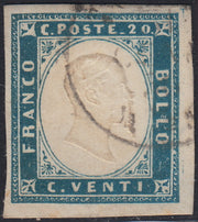 Lot 215 - Duchy of Parma, first issue c. 40 light blue used (5)