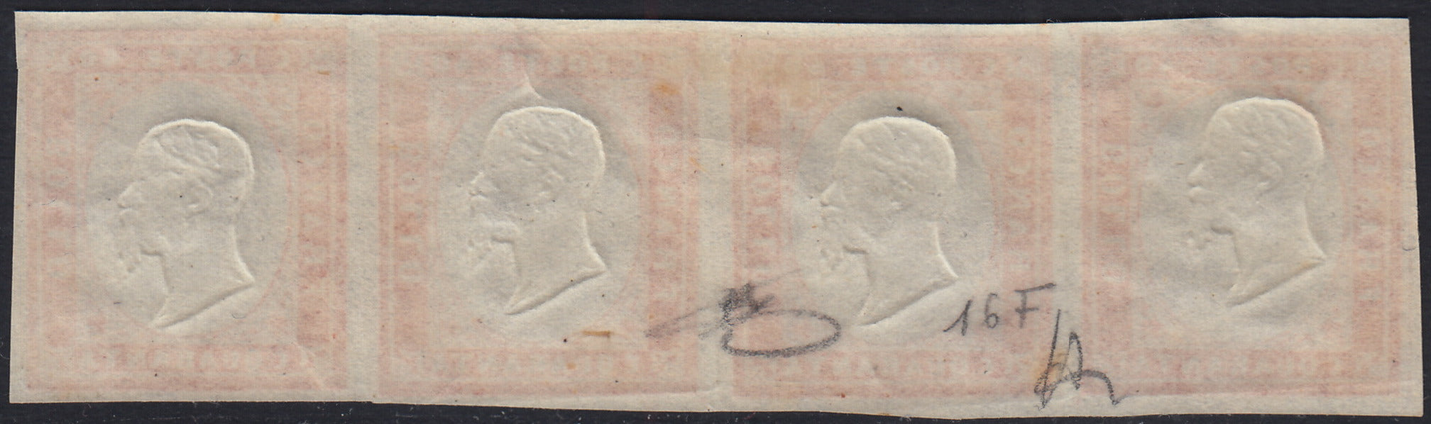 Lot 215 - Duchy of Parma, first issue c. 40 light blue used (5)