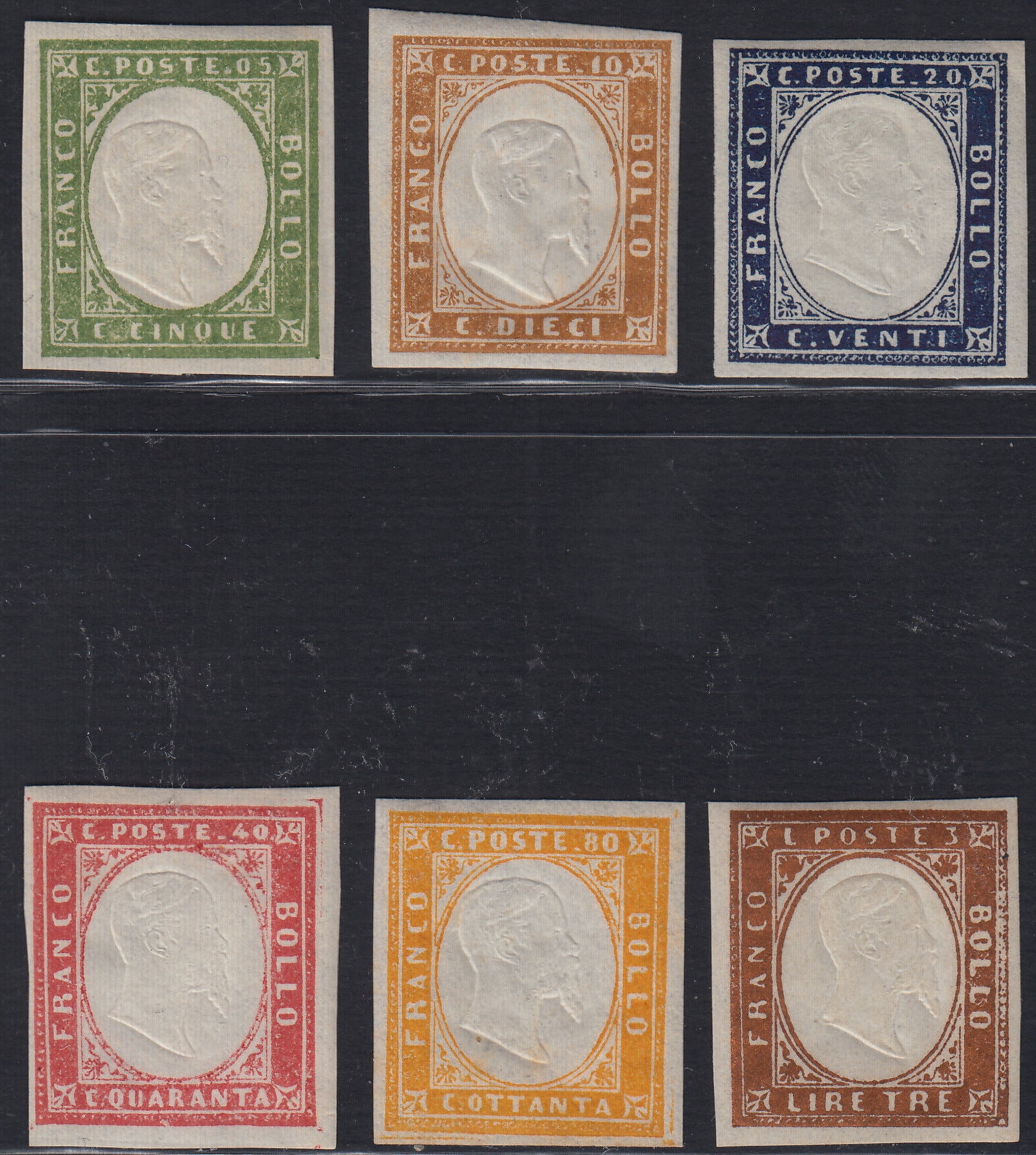Lot 215 - Duchy of Parma, first issue c. 40 light blue used (5)