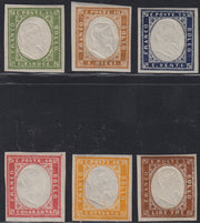 Lot 215 - Duchy of Parma, first issue c. 40 light blue used (5)
