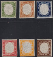 Lotto 302 - 1861 - Sardegna IV emissone, la serie dei sei valori facciali nelle tonalità di colore più comuni (13/18)