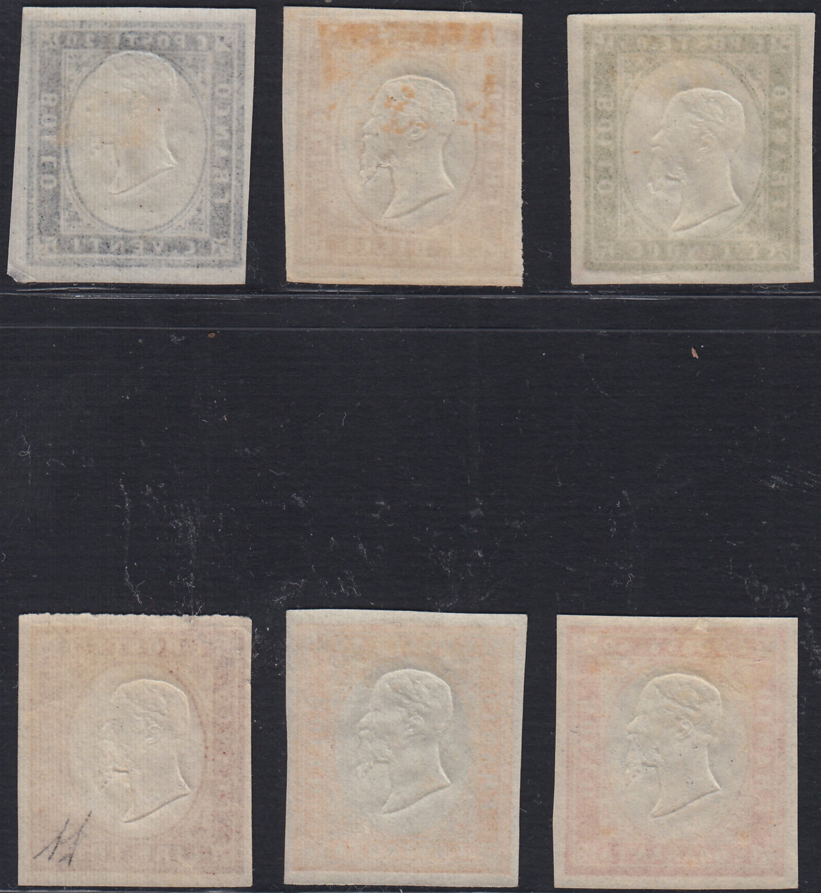 Lotto 302 - 1861 - Sardegna IV emissone, la serie dei sei valori facciali nelle tonalità di colore più comuni (13/18)