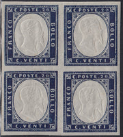 Lot 215 - Duchy of Parma, first issue c. 40 light blue used (5)