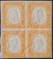 Lot 215 - Duchy of Parma, first issue c. 40 light blue used (5)