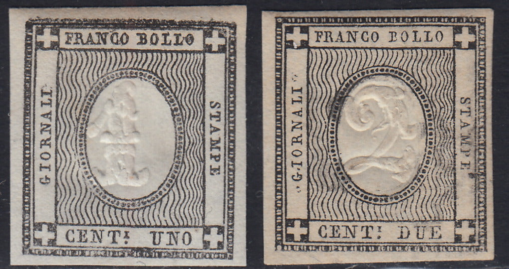 EB80 - 1861 - Embossed Cifra, c. 1 gray-black block of four, mint with original gum (19)