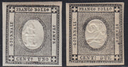 EB80 - 1861 - Embossed Cifra, c. 1 gray-black block of four, mint with original gum (19)