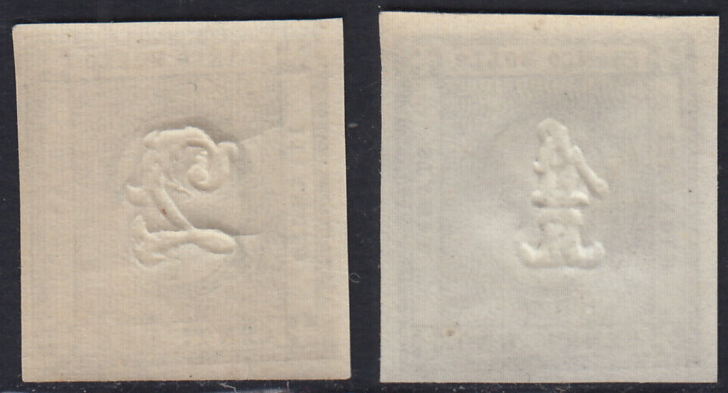 EB80 - 1861 - Embossed Cifra, c. 1 gray-black block of four, mint with original gum (19)