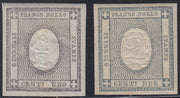 EB80 - 1861 - Embossed Cifra, c. 1 gray-black block of four, mint with original gum (19)
