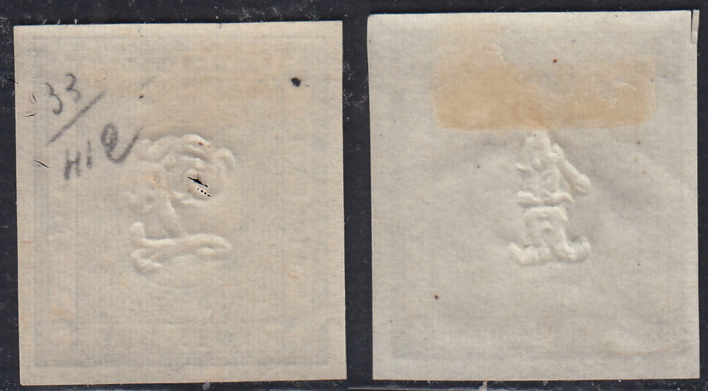EB80 - 1861 - Embossed Cifra, c. 1 gray-black block of four, mint with original gum (19)