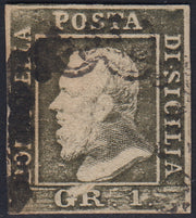 EB80 - 1861 - Embossed Cifra, c. 1 gray-black block of four, mint with original gum (19)