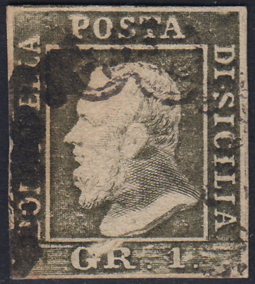 EB80 - 1861 - Embossed Cifra, c. 1 gray-black block of four, mint with original gum (19)