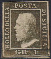 EB80 - 1861 - Embossed Cifra, c. 1 gray-black block of four, mint with original gum (19)