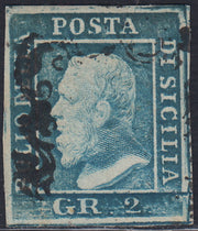 EB80 - 1861 - Embossed Cifra, c. 1 gray-black block of four, mint with original gum (19)