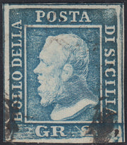 EB80 - 1861 - Embossed Cifra, c. 1 gray-black block of four, mint with original gum (19)