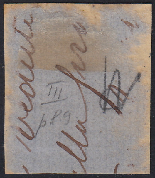 Lotto 336 - 1859 - Sicilia, 2 grana azzurro chiaro III tavola carta di Palermo usato (8)
