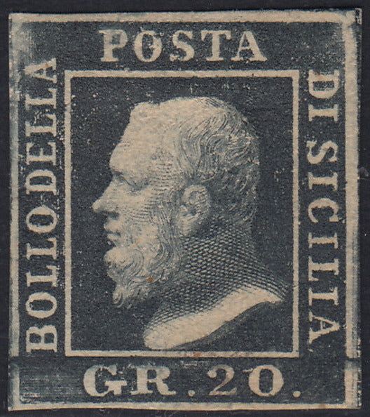 EB80 - 1861 - Embossed Cifra, c. 1 gray-black block of four, mint with original gum (19)