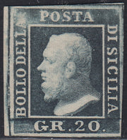 EB80 - 1861 - Embossed Cifra, c. 1 gray-black block of four, mint with original gum (19)