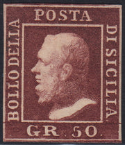 EB80 - 1861 - Embossed Cifra, c. 1 gray-black block of four, mint with original gum (19)