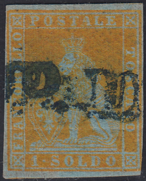 EB80 - 1861 - Embossed Cifra, c. 1 gray-black block of four, mint with original gum (19)