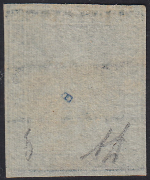 Lotto 354 - 1851 - Toscana 2 crazie azzurro chiaro su carta grigia usato (5)