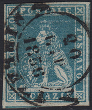 EB80 - 1861 - Embossed Cifra, c. 1 gray-black block of four, mint with original gum (19)