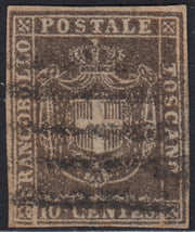 EB80 - 1861 - Embossed Cifra, c. 1 gray-black block of four, mint with original gum (19)