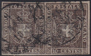 EB80 - 1861 - Embossed Cifra, c. 1 gray-black block of four, mint with original gum (19)
