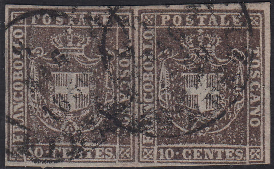 EB80 - 1861 - Embossed Cifra, c. 1 gray-black block of four, mint with original gum (19)
