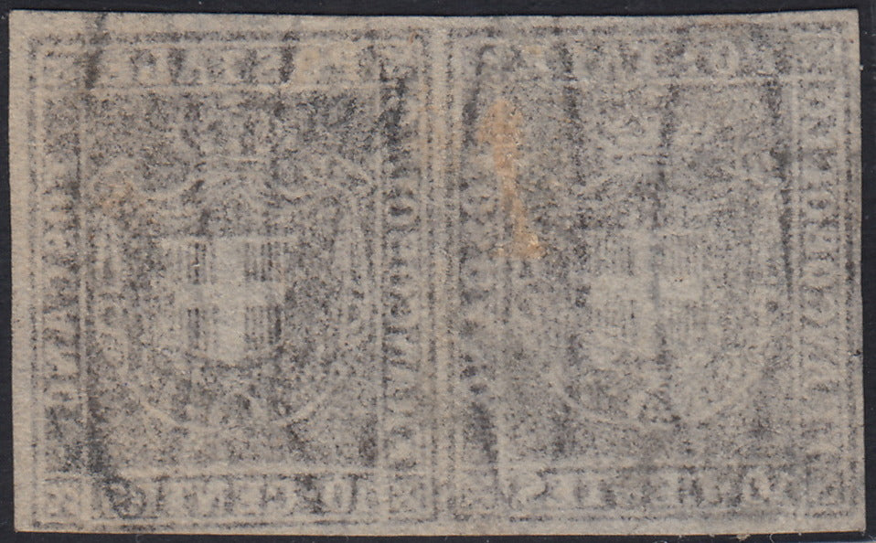 EB80 - 1861 - Embossed Cifra, c. 1 gray-black block of four, mint with original gum (19)