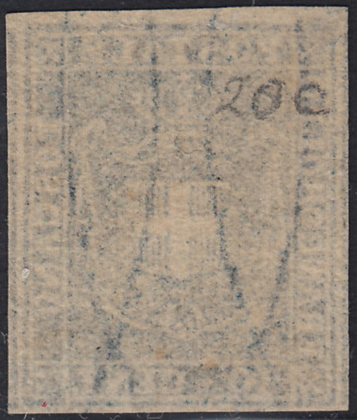 Lotto 379 - 1860 - Governo Provvisorio di Toscana, c. 20 azzurro usato (20)