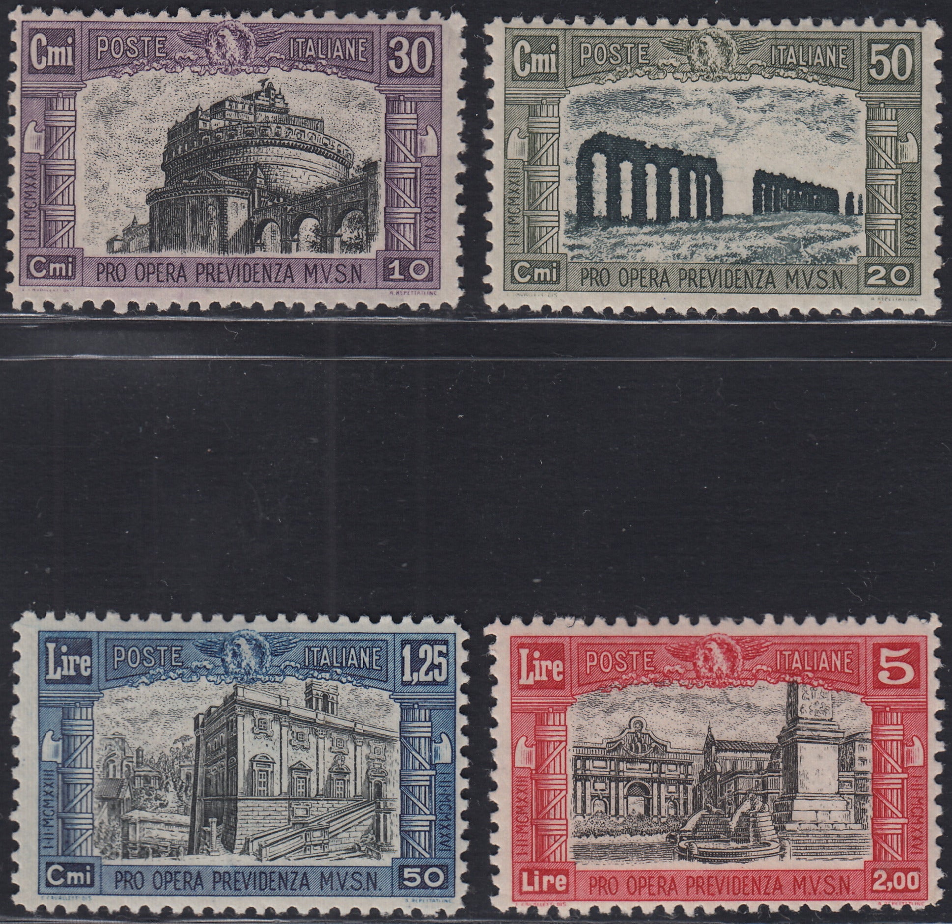 Lotto 386 - 1928 - Pro Milizia II emissione, serie completa di 4 valori nuova con gomma integra (220/223)