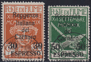 Lotto 393 - 1920 - Legionari soprastampati Reggenza Italiana del Carnaro, Espressi, serie dei due valori usati (E3, E4)