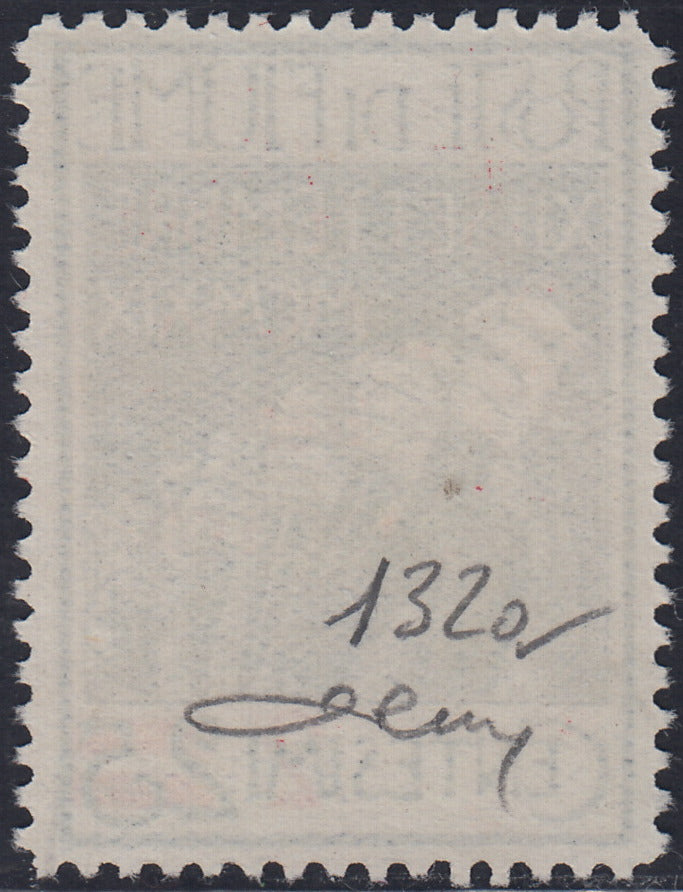 Lotto 394 - 1920 - Legionari soprastampati Reggenza Italiana del Carnaro, c. 2 su c. 25 azzurro usato, variante di colore (132a)