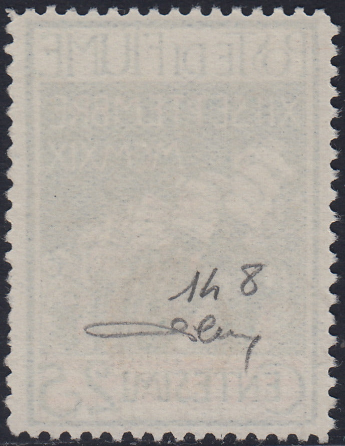 Lotto 395 - 1920 - Legionari soprastampati Reggenza Italiana del Carnaro, c. 25 indaco soprastampa in nero usato (148)