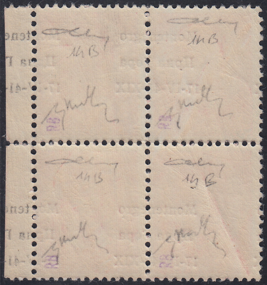 EB80 - 1861 - Embossed Cifra, c. 1 gray-black block of four, mint with original gum (19)