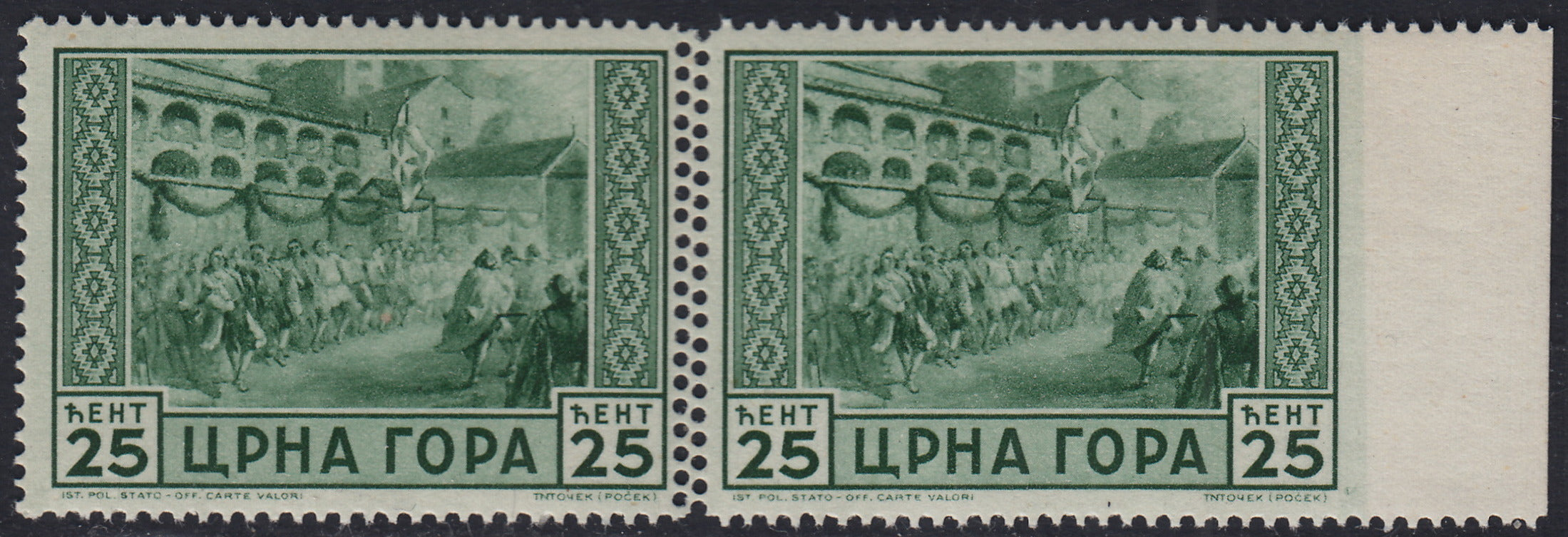 EB80 - 1861 - Embossed Cifra, c. 1 gray-black block of four, mint with original gum (19)