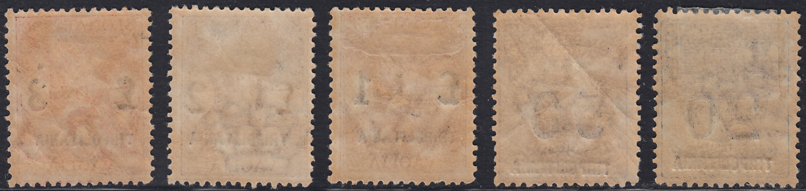 Lotto 434 - 1924 - Segnatasse per Vaglia, serietta di cinque valori (senza il c. 40 verde) nuova gomma originale (1, 3/6)
