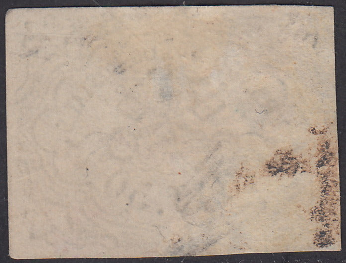 1852 - 1st issue 50 blue baj used with grid cancellation, slight transparencies and repainted. (10)