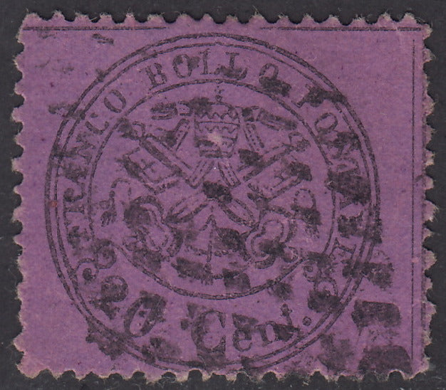 1868 - III emissione c. 20 violetto su carta opaca usato (28a)