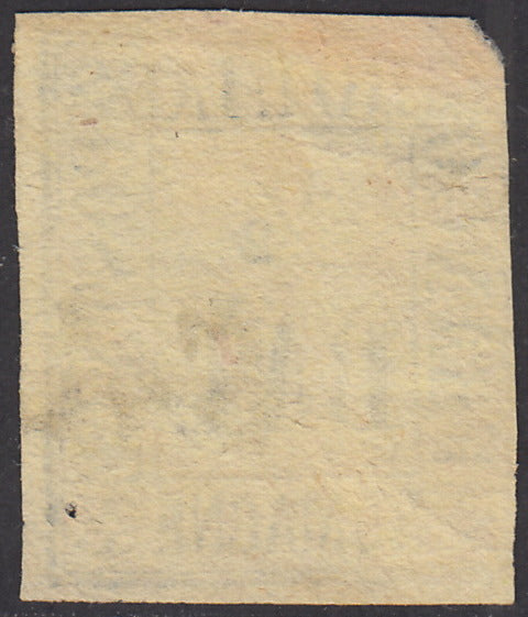 1859 - 1/2 baj amarillo pajizo usado con cancelación lineal (1)