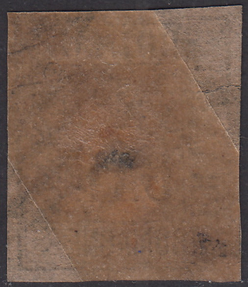 1859 - 1 baj bruno grigio usato con annullo a griglia (2)