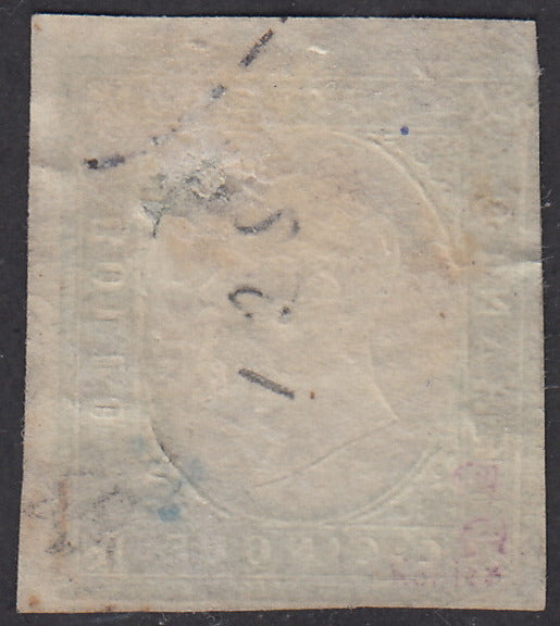 PV1367 - 1854 - III issue c. 5 blue green used in TURIN 21/10/54. (7a).