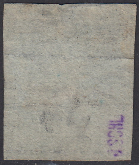 PV1518 - 1851 Leone di Marzocco, 1 black farthing on gray paper and crown watermark, used (1)