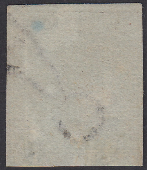 PV1519 - 1851 - Leone di Marzocco, 1 quattrino nero su carta grigia e filigrana corona, usato (1)