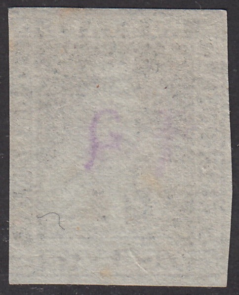 PV1707 - 1851 - Leone di Marzocco, 9 crazie bruno violaceo chiaro su carta grigia e filigrana corona usata (8)