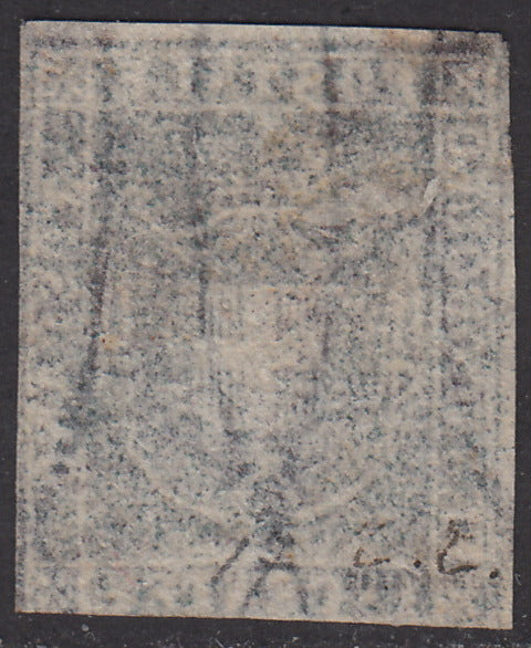 PV1818 - 1860 - Scudo di Savoia sormontato da Corona Reale, c. 1 violetto bruno usato. (17)