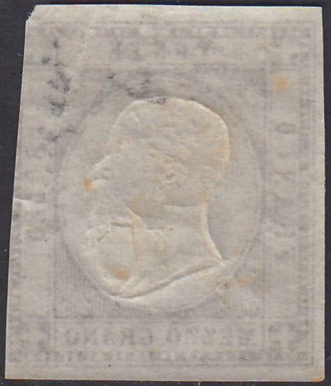 1861 - 1 black grain, copy with triple effigy, new with original rubber (19 AD). Cardillo certificate.