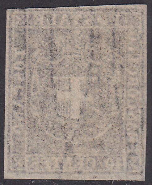 1860 - Scudo di Savoia sormontato da Corona Reale, c. 10 bruno grigio usato (19c).