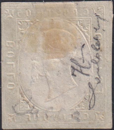 PV2182 - 1854 - III issue c. 5 reseda green used in Nizza Marittima, rare example. (7b).